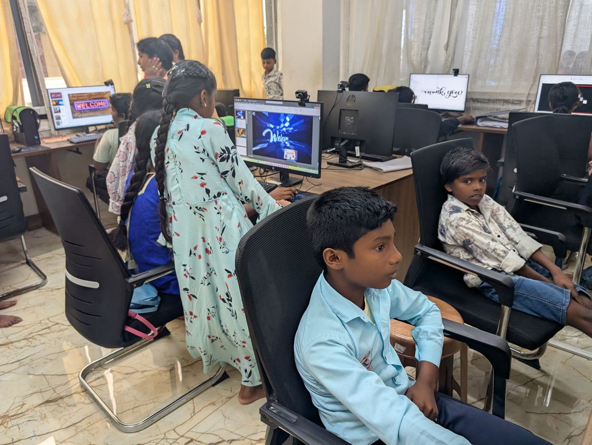 Students at work in the computer lab
