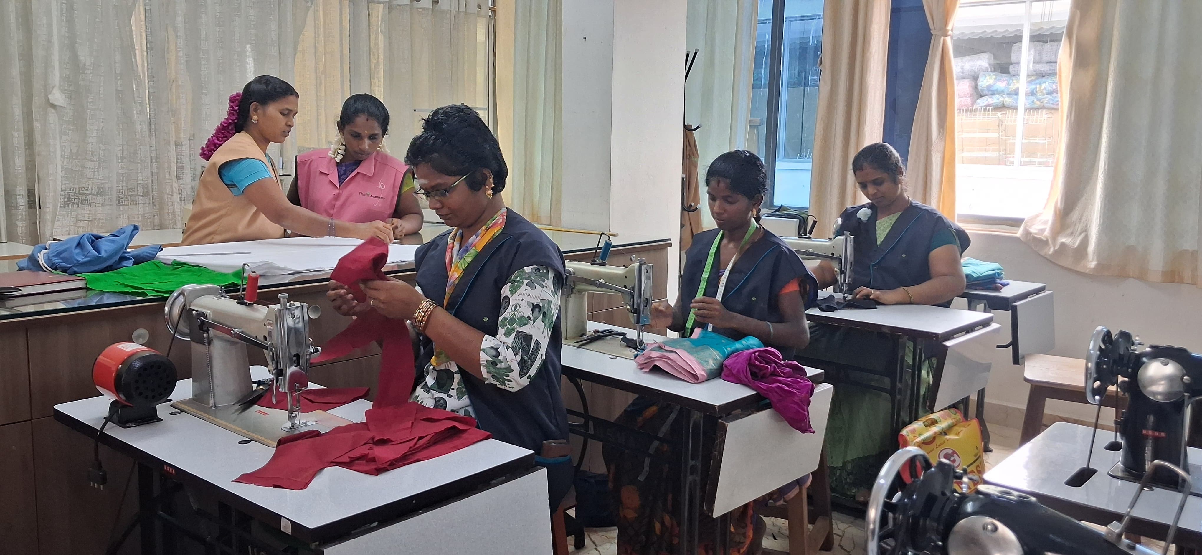 Sewing machine practice — garment production